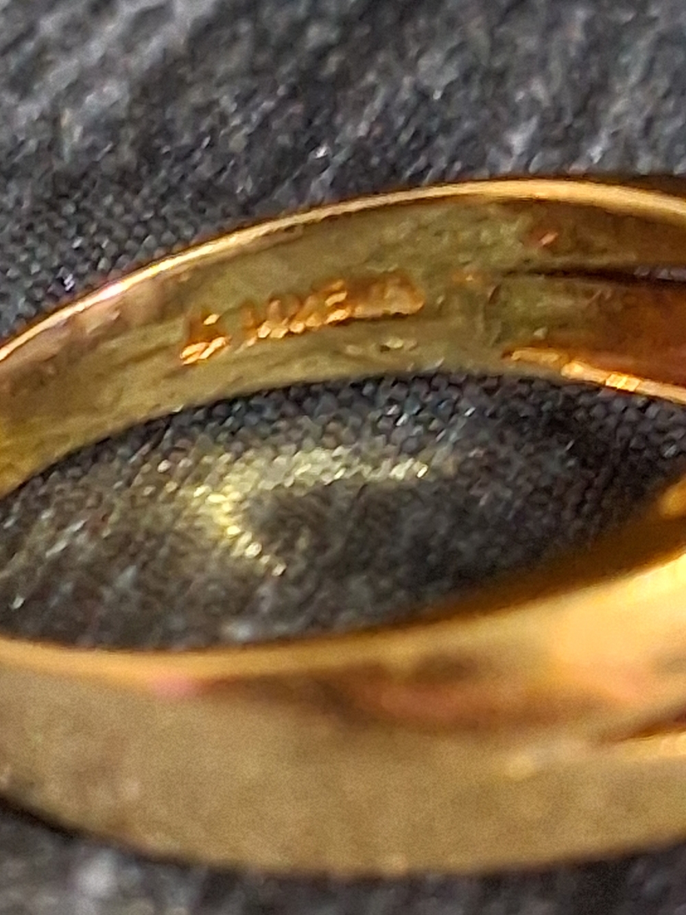 Vintage 14K Gold Sapphire Chevron Waterfall Cocktail Ring 14kt Statement Sz 6.5 - Picture 7 of 9